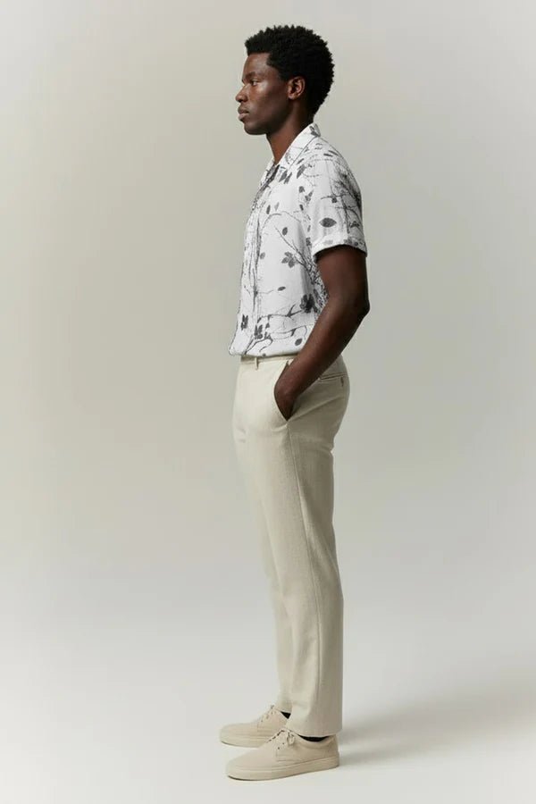 Camisa Manga Curta Estampada Campannari Floral