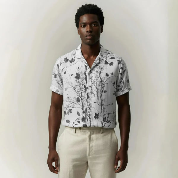 Camisa Manga Curta Estampada Campannari Floral