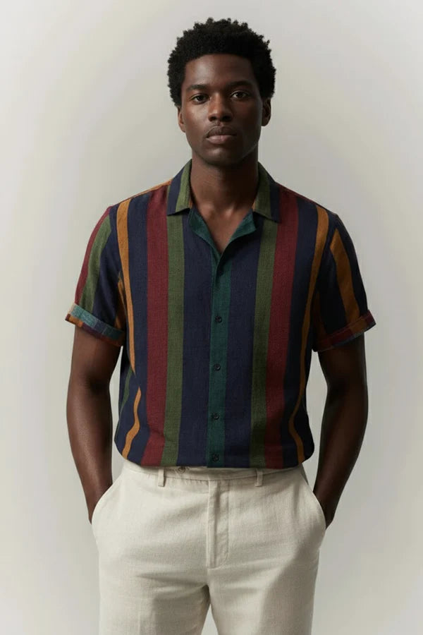 Camisa Manga Curta Leve Listrada Campannari