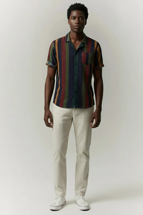 Camisa Manga Curta Leve Listrada Campannari