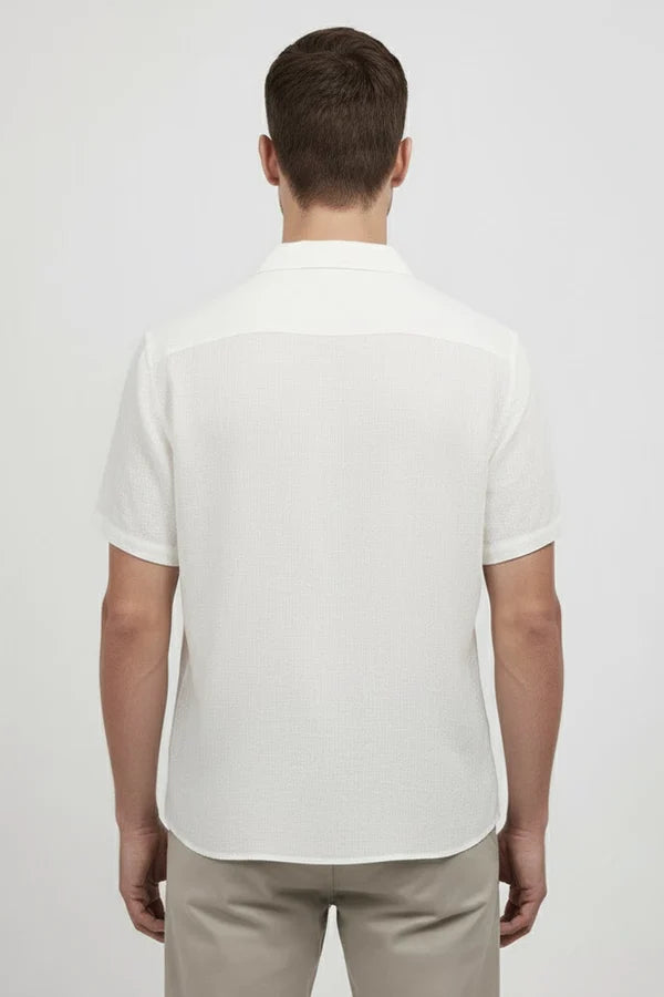 Camisa Manga Curta Campannari Playa Off White