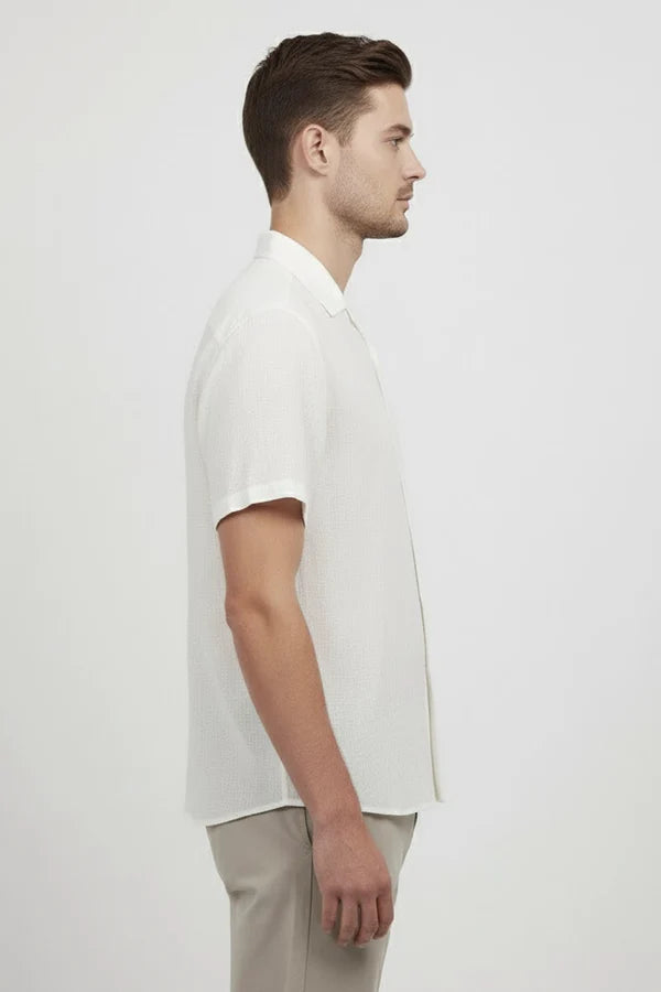 Camisa Manga Curta Campannari Playa Off White