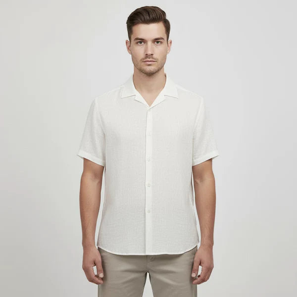 Camisa Manga Curta Campannari Playa Off White