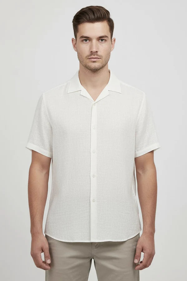 Camisa Manga Curta Campannari Playa Off White