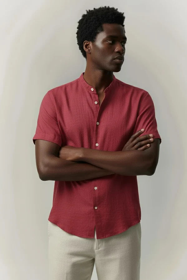 Camisa Masculina Lisa Gola Padre Campannari Essentials