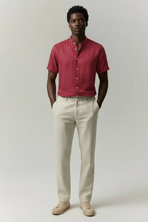 Camisa Masculina Lisa Gola Padre Campannari Essentials