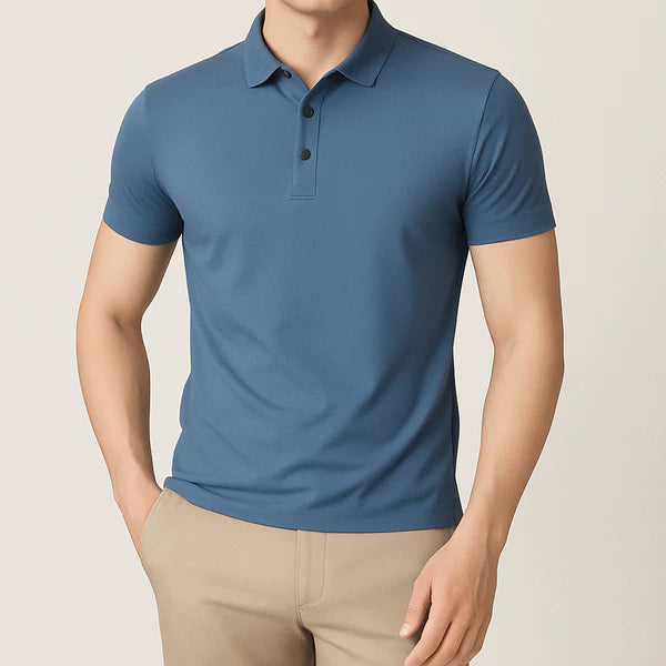 Camisa Polo Masculina em Seda Gelo Campannari