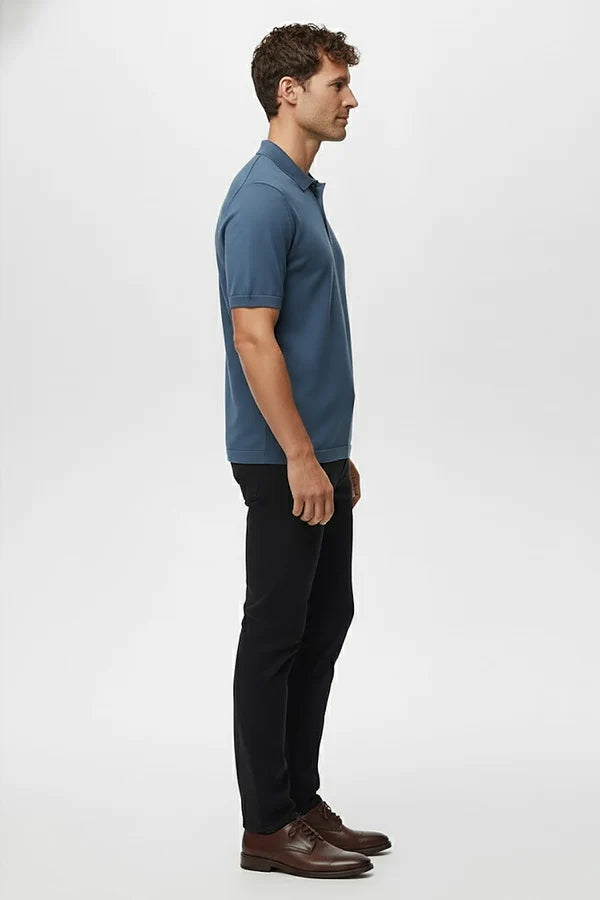 Camisa Polo Masculina em Seda Gelo Campannari