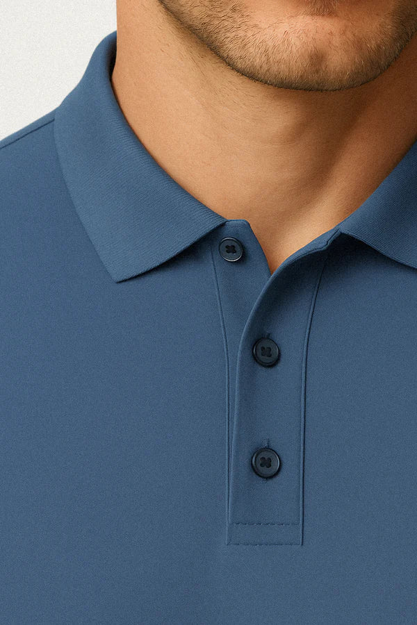 Camisa Polo Masculina em Seda Gelo Campannari