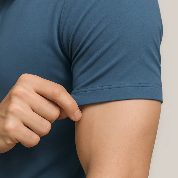 Camisa Polo Masculina em Seda Gelo Campannari