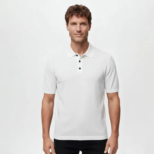 Camisa Polo Masculina em Seda Gelo Campannari