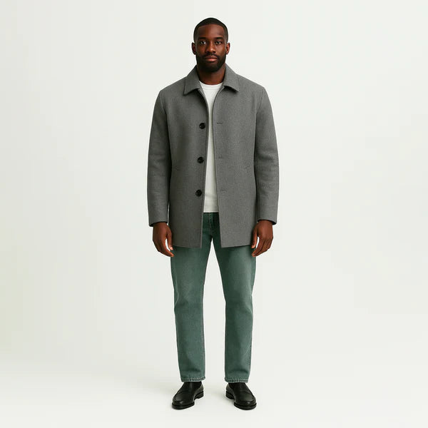 Sobretudo Masculino Curto De Lã Campannari Denmark