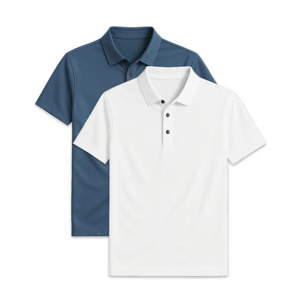 Conjunto 2 Camisas Polos em Seda Gelo Campannari