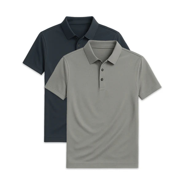 Conjunto 2 Camisas Polos em Seda Gelo Campannari